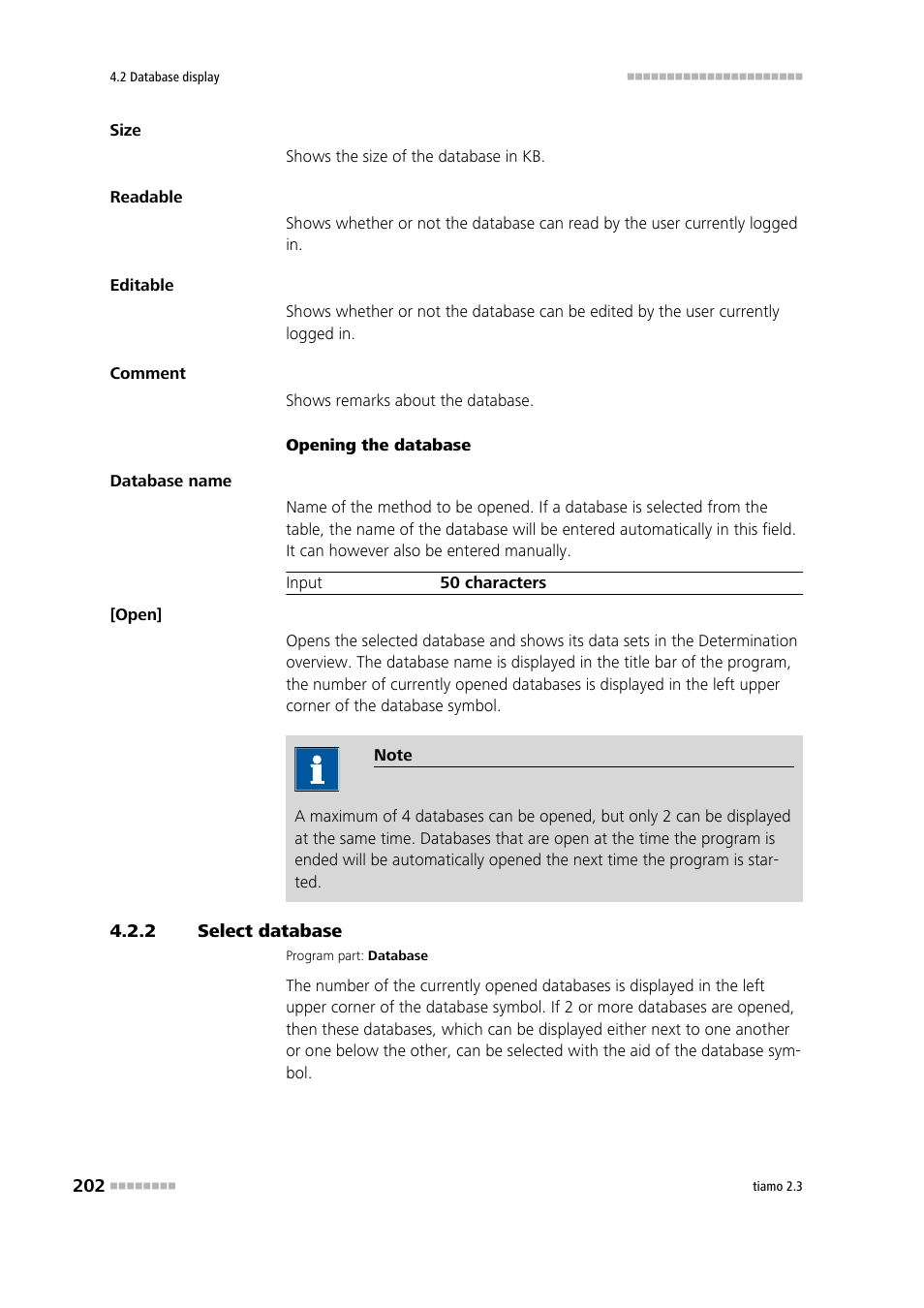 2 select database, Select database | Metrohm tiamo 2.3 Manual User Manual | Page 218 / 1697