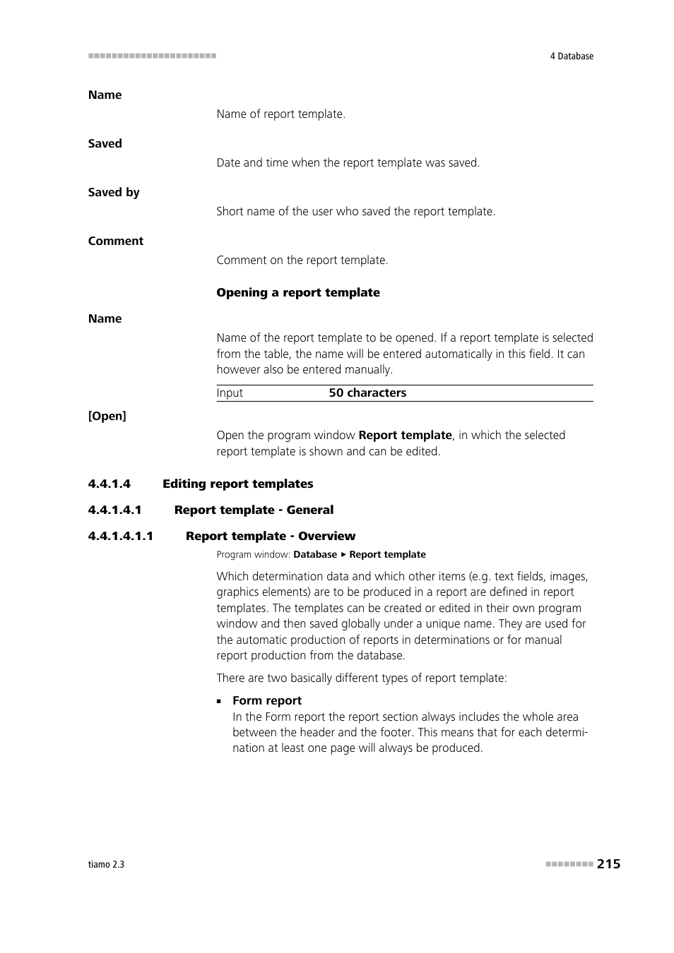 4 editing report templates, 1 report template - general, 1 report template - overview | Metrohm tiamo 2.3 Manual User Manual | Page 231 / 1697