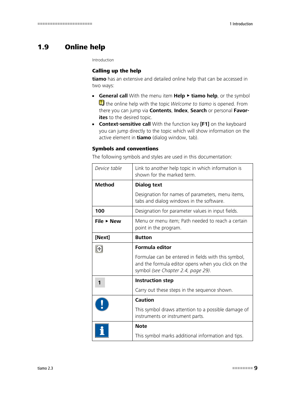 9 online help, Online help, Comprehensive online help | Metrohm tiamo 2.3 Manual User Manual | Page 25 / 1697