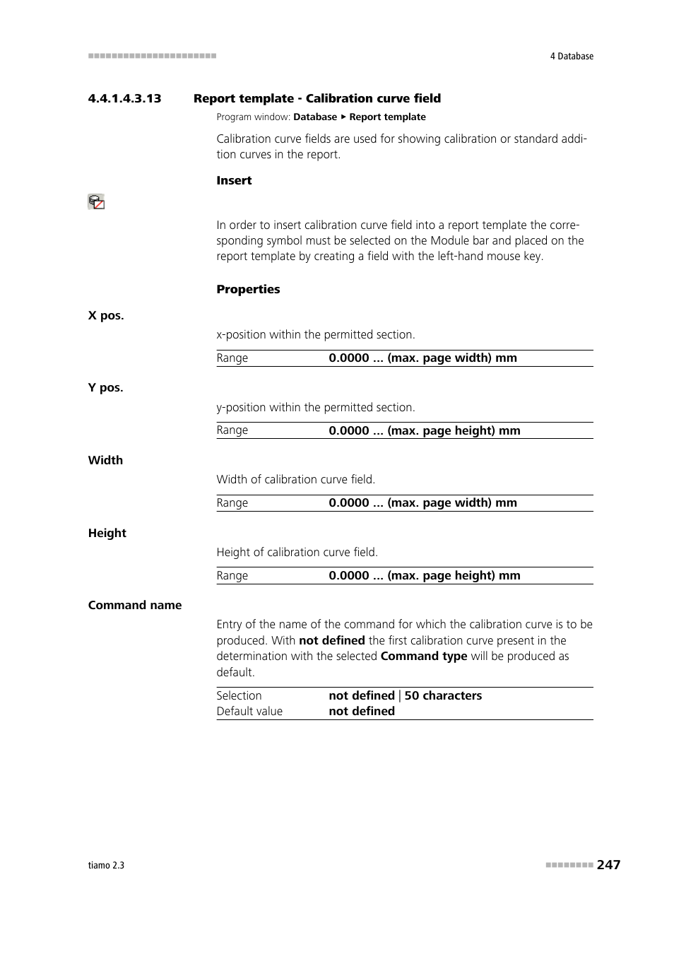 13 report template - calibration curve field, Calibration curve | Metrohm tiamo 2.3 Manual User Manual | Page 263 / 1697