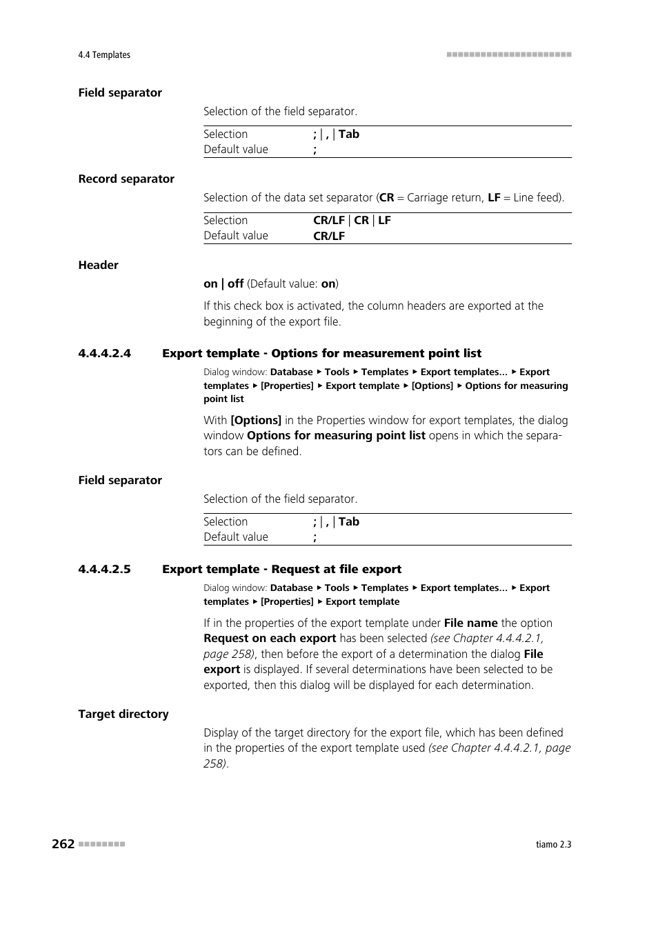 5 export template - request at file export | Metrohm tiamo 2.3 Manual User Manual | Page 278 / 1697