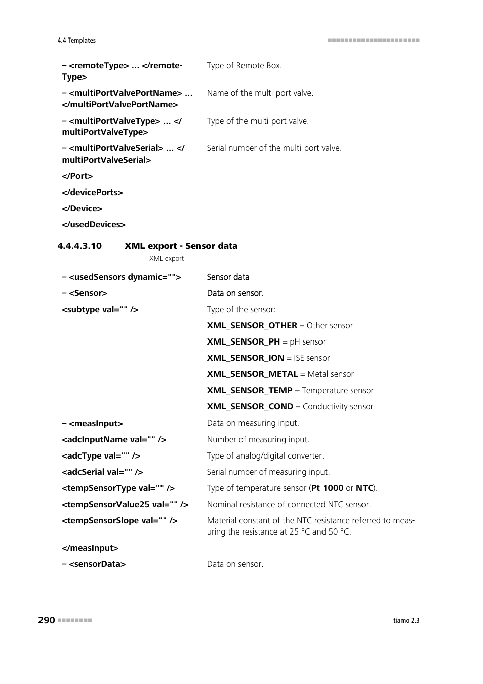 10 xml export - sensor data | Metrohm tiamo 2.3 Manual User Manual | Page 306 / 1697