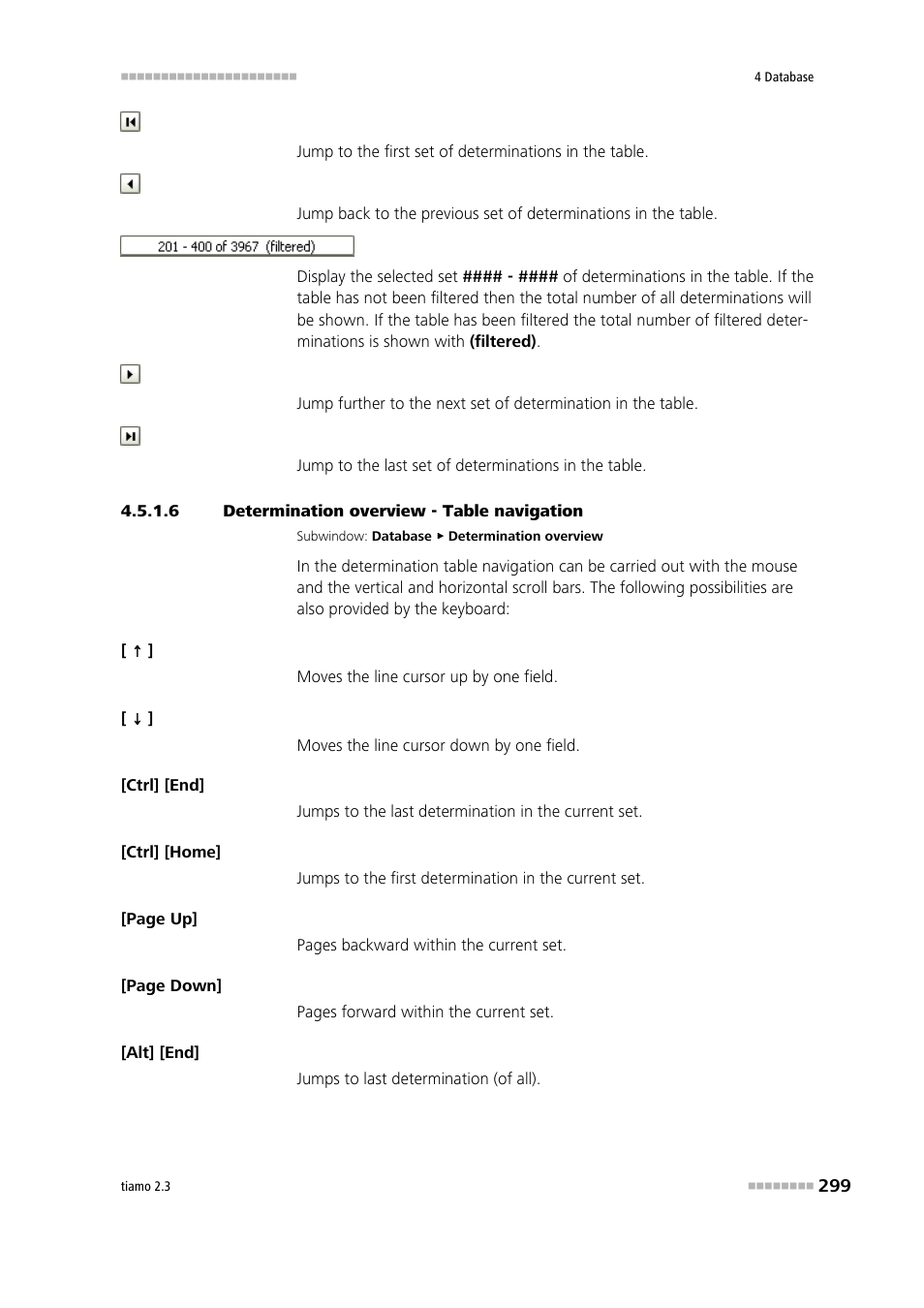 6 determination overview - table navigation | Metrohm tiamo 2.3 Manual User Manual | Page 315 / 1697