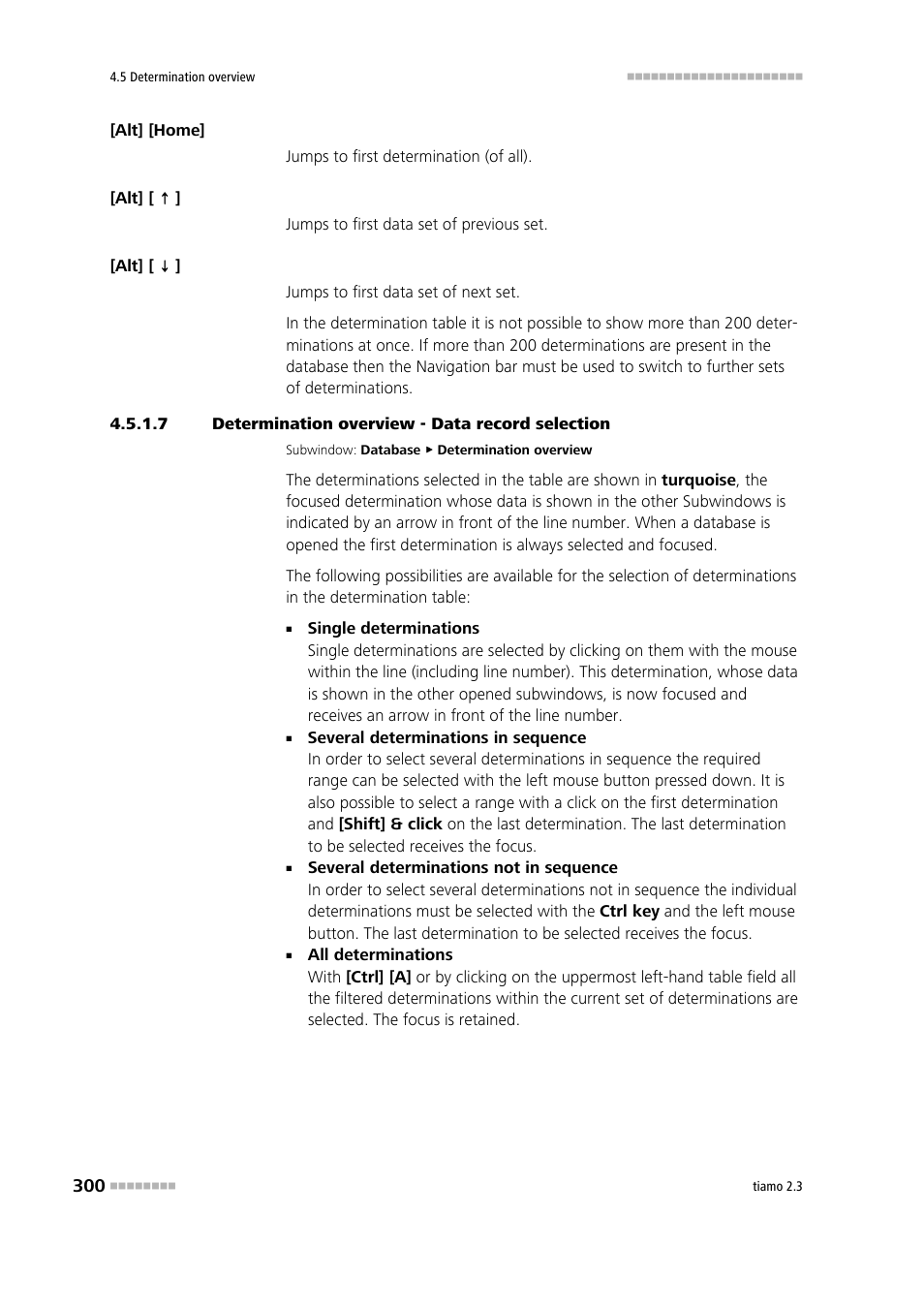 7 determination overview - data record selection | Metrohm tiamo 2.3 Manual User Manual | Page 316 / 1697