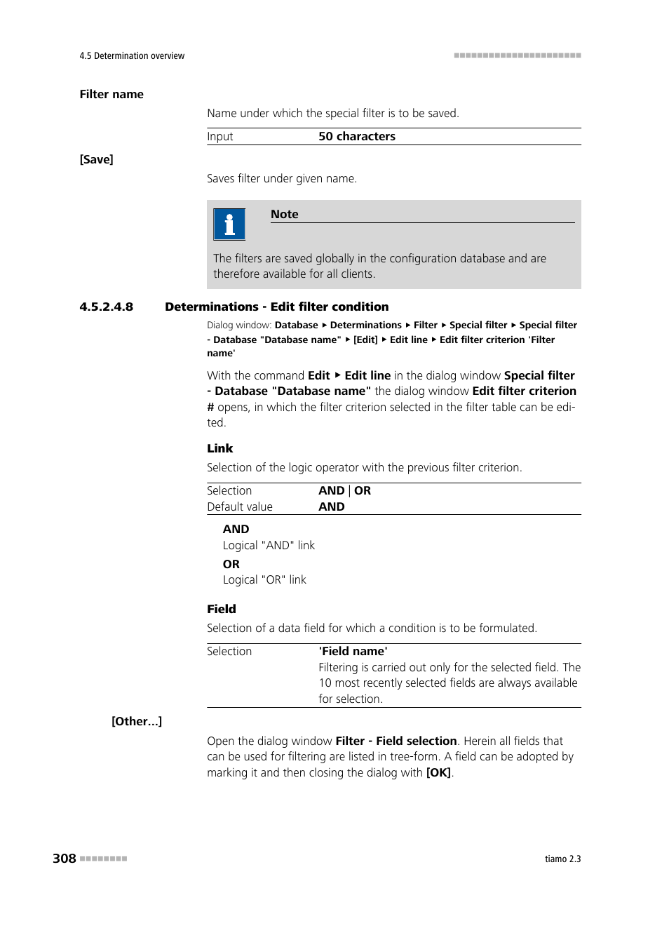 8 determinations - edit filter condition | Metrohm tiamo 2.3 Manual User Manual | Page 324 / 1697