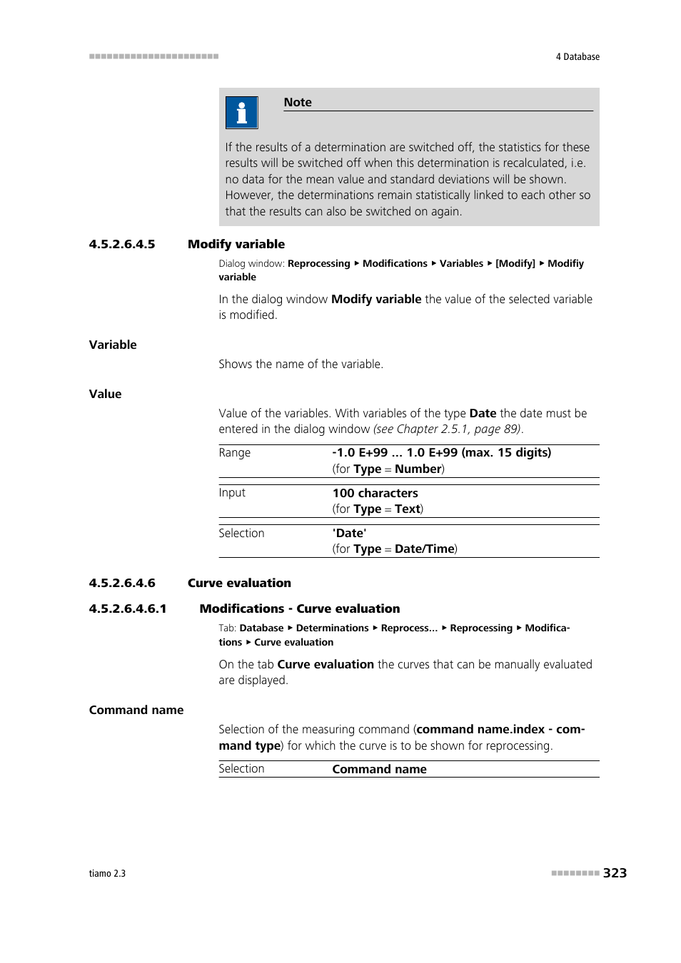 5 modify variable, 6 curve evaluation, 1 modifications - curve evaluation | Metrohm tiamo 2.3 Manual User Manual | Page 339 / 1697