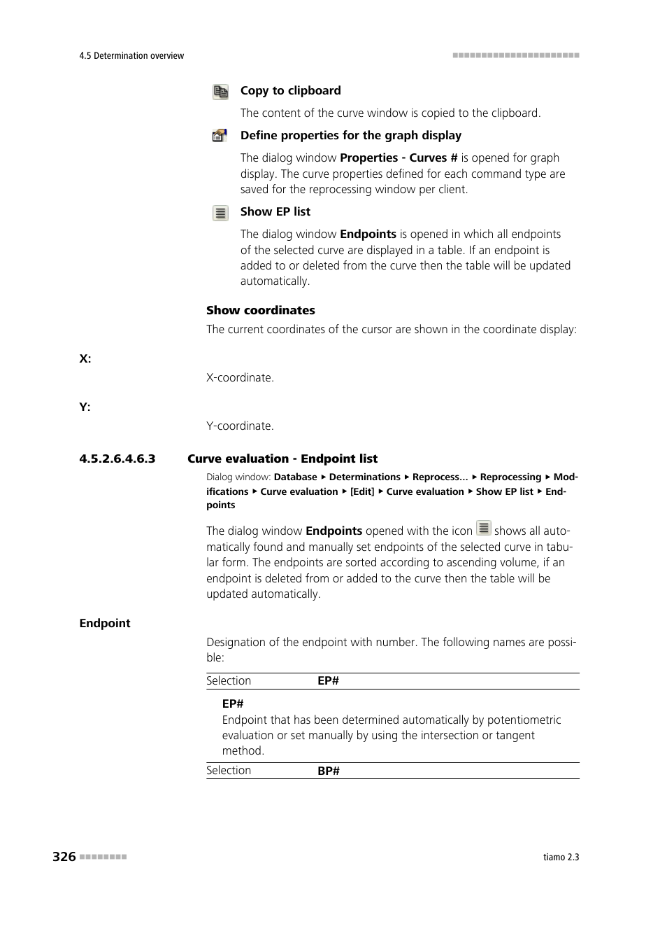 3 curve evaluation - endpoint list | Metrohm tiamo 2.3 Manual User Manual | Page 342 / 1697