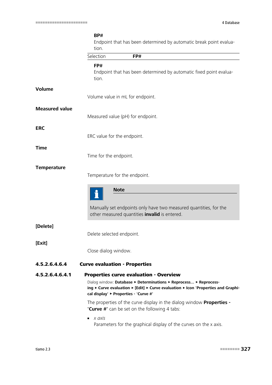 4 curve evaluation - properties, 1 properties curve evaluation - overview | Metrohm tiamo 2.3 Manual User Manual | Page 343 / 1697