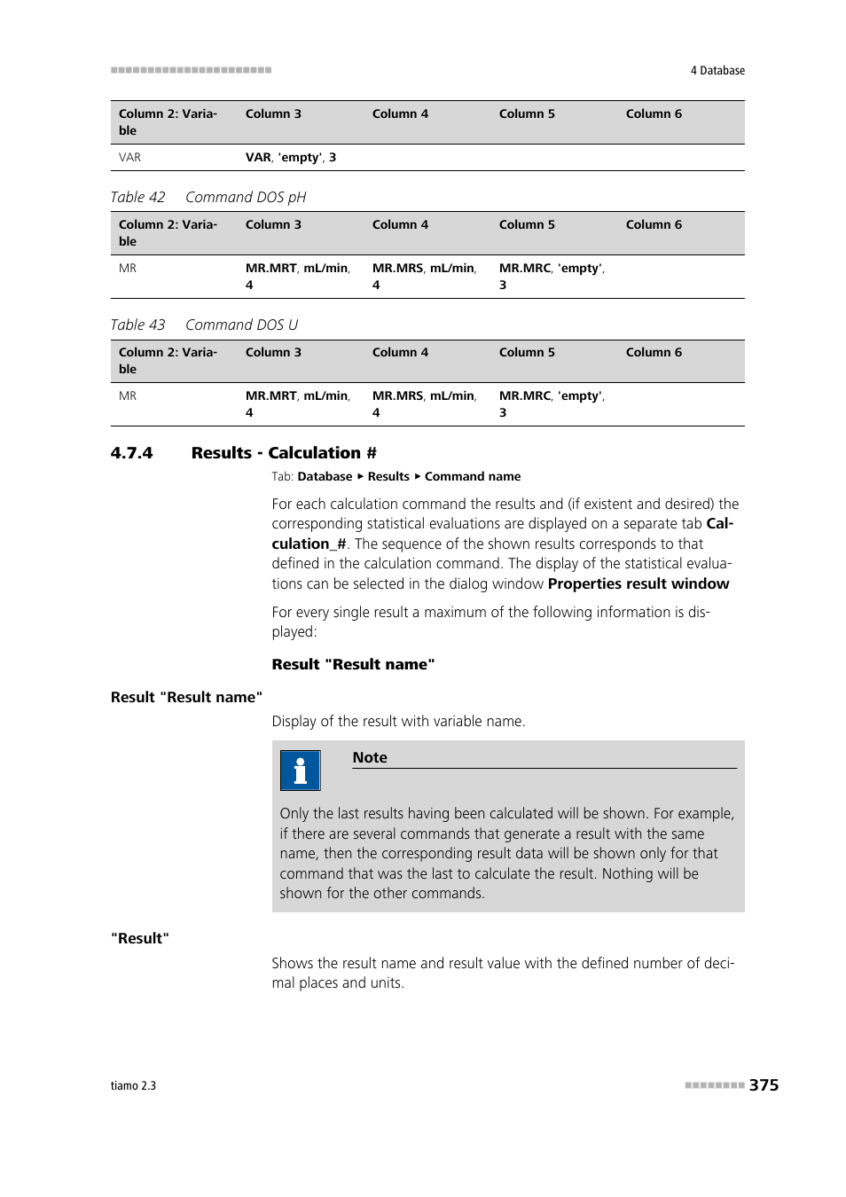 4 results - calculation, Results - calculation | Metrohm tiamo 2.3 Manual User Manual | Page 391 / 1697