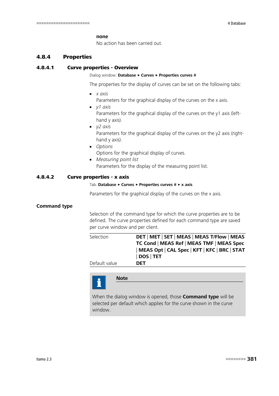 4 properties, 1 curve properties - overview, 2 curve properties - x axis | Properties, X axis | Metrohm tiamo 2.3 Manual User Manual | Page 397 / 1697