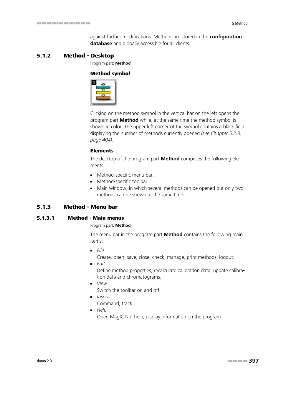 2 method - desktop, 3 method - menu bar, 1 method - main menus | Method - desktop, Method - menu bar | Metrohm tiamo 2.3 Manual User Manual | Page 413 / 1697