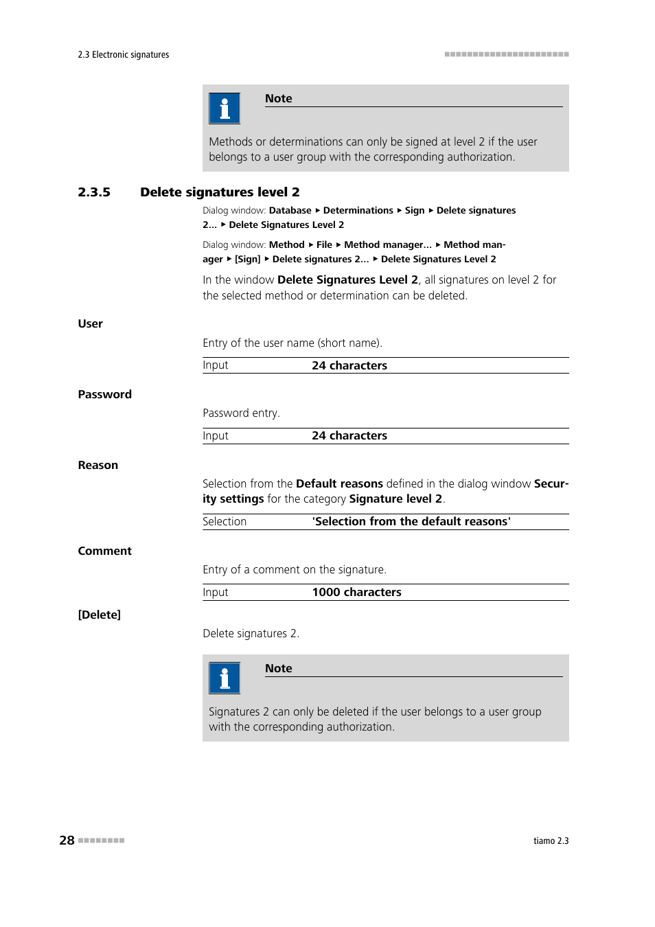 5 delete signatures level 2, Delete signatures level 2 | Metrohm tiamo 2.3 Manual User Manual | Page 44 / 1697