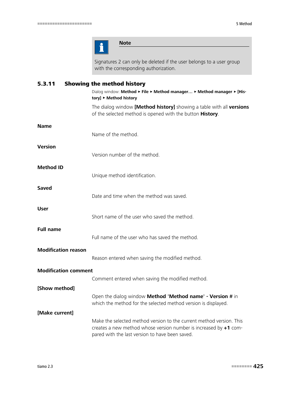 11 showing the method history, Showing the method history | Metrohm tiamo 2.3 Manual User Manual | Page 441 / 1697