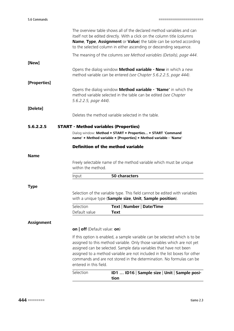 5 start - method variables (properties) | Metrohm tiamo 2.3 Manual User Manual | Page 460 / 1697