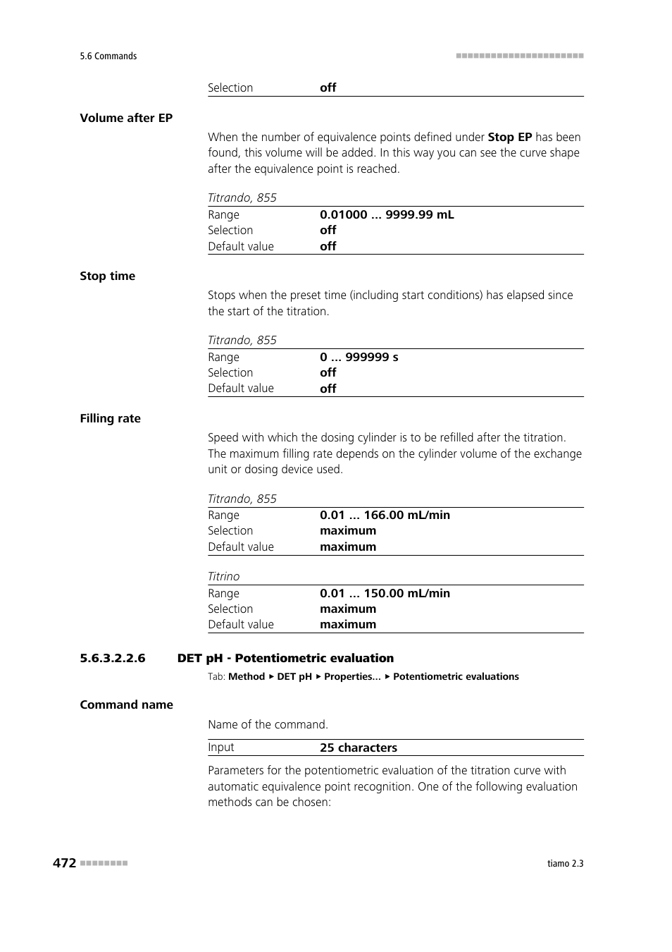 6 det ph - potentiometric evaluation, Potentiometric evaluation | Metrohm tiamo 2.3 Manual User Manual | Page 488 / 1697