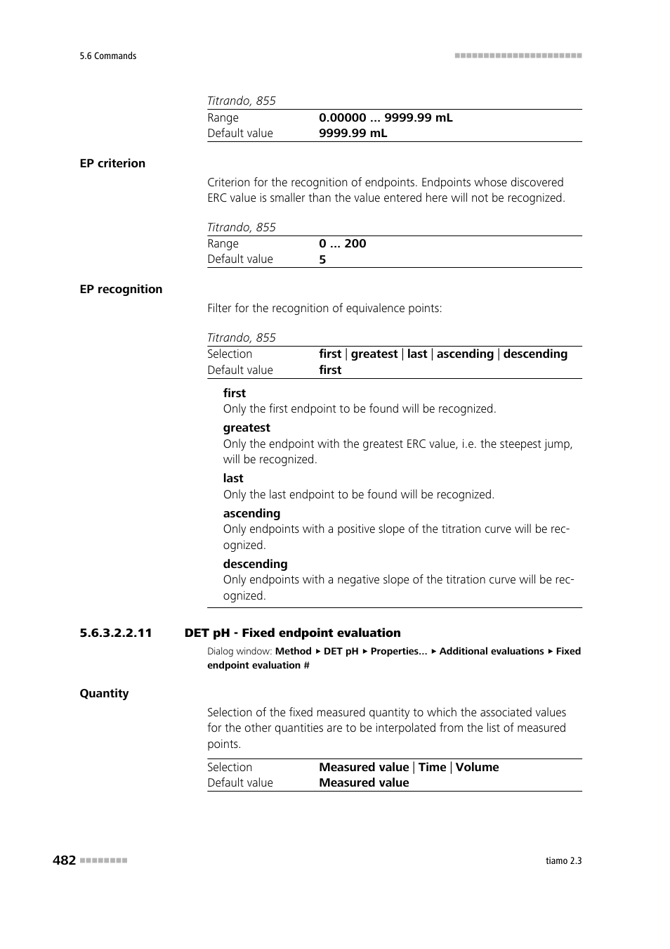 11 det ph - fixed endpoint evaluation | Metrohm tiamo 2.3 Manual User Manual | Page 498 / 1697