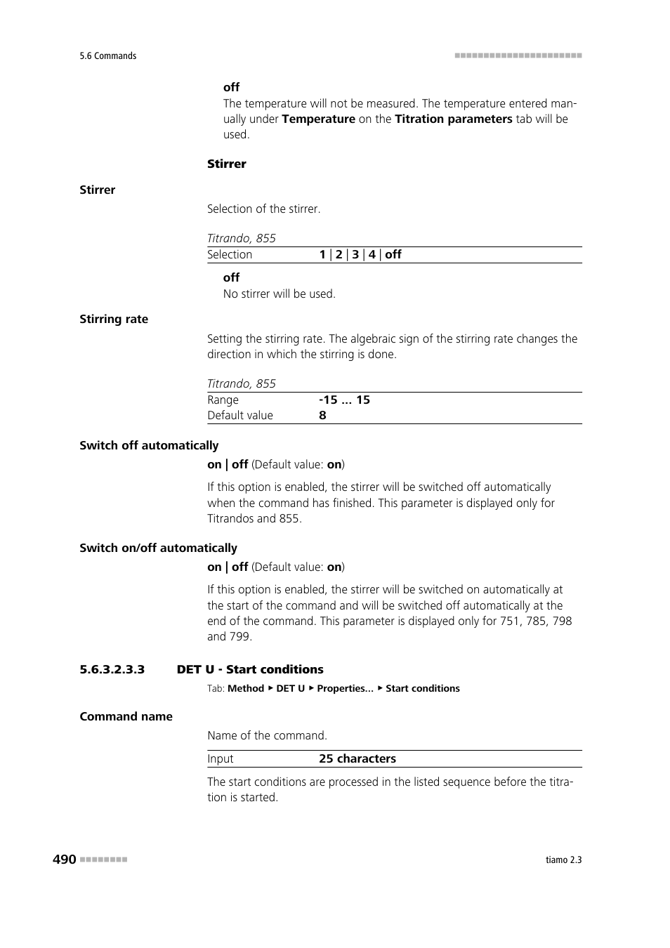 3 det u - start conditions | Metrohm tiamo 2.3 Manual User Manual | Page 506 / 1697