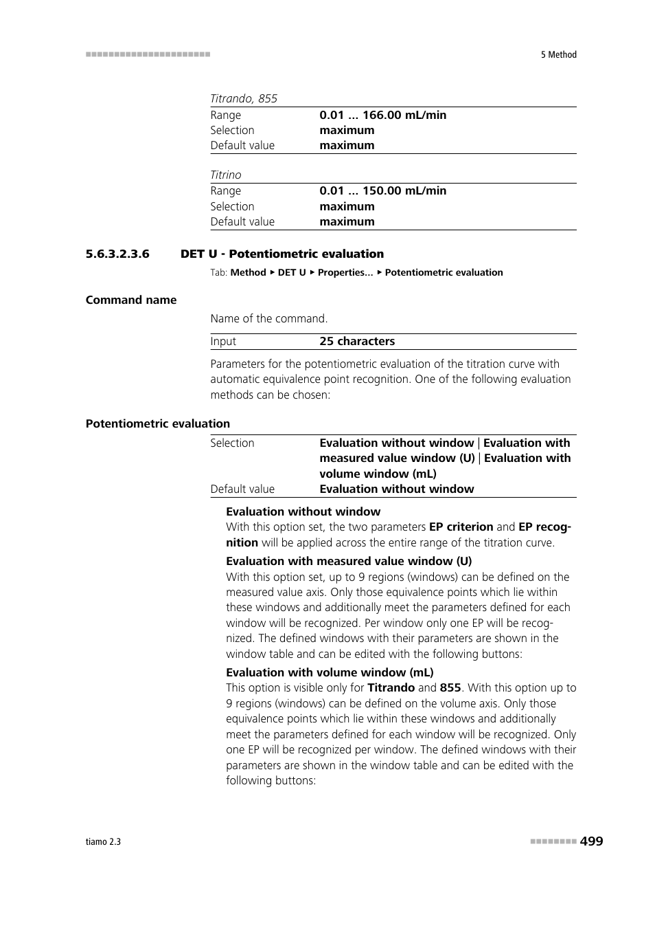 6 det u - potentiometric evaluation, Potentiometric evaluation | Metrohm tiamo 2.3 Manual User Manual | Page 515 / 1697