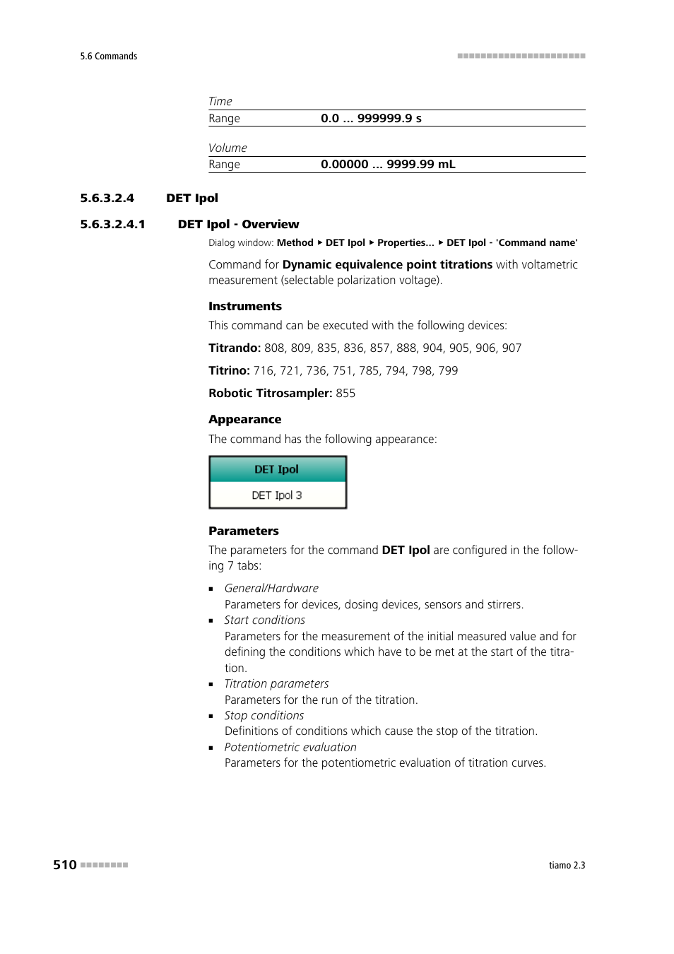 4 det ipol, 1 det ipol - overview, Det u | Metrohm tiamo 2.3 Manual User Manual | Page 526 / 1697