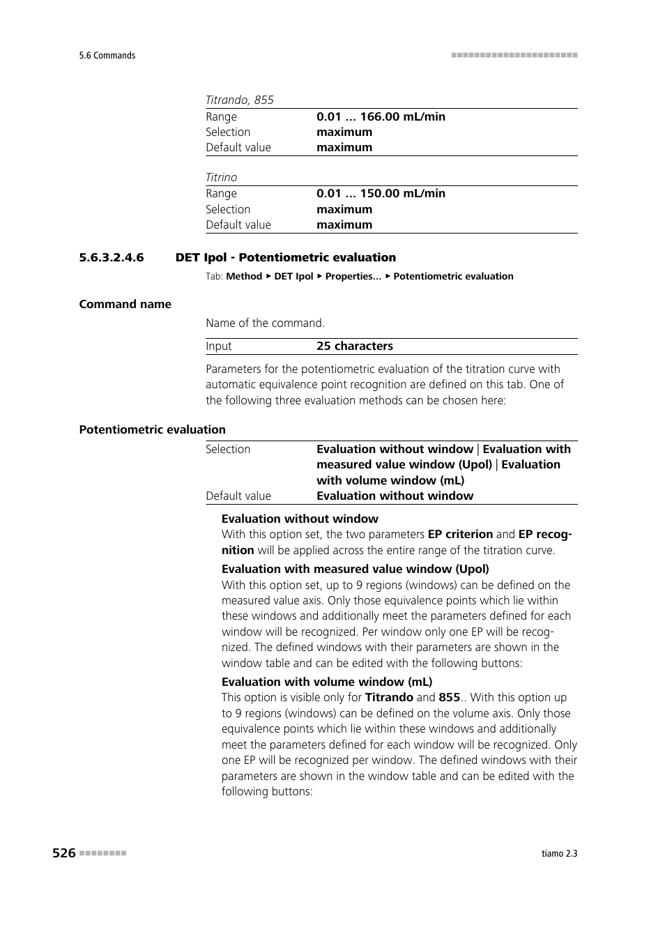 6 det ipol - potentiometric evaluation, Potentiometric evaluation | Metrohm tiamo 2.3 Manual User Manual | Page 542 / 1697