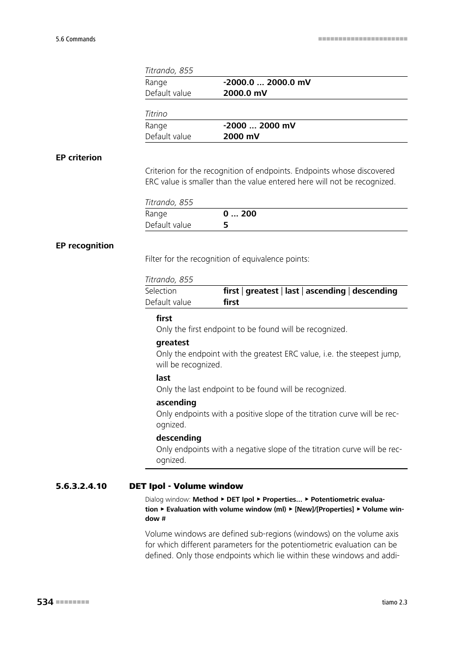 10 det ipol - volume window | Metrohm tiamo 2.3 Manual User Manual | Page 550 / 1697