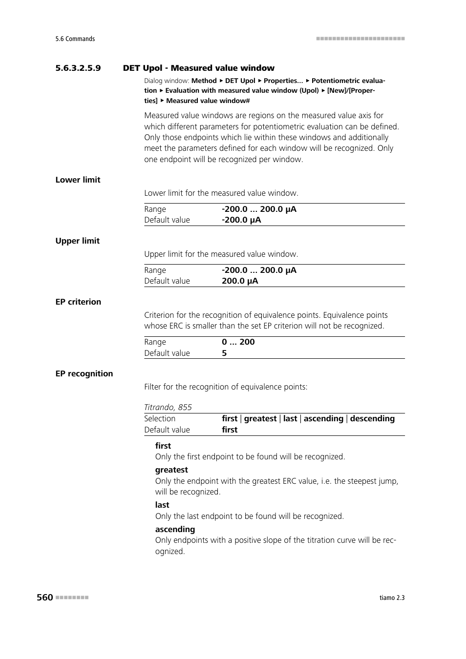 9 det upol - measured value window | Metrohm tiamo 2.3 Manual User Manual | Page 576 / 1697