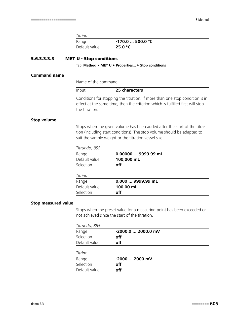 5 met u - stop conditions, Stop conditions | Metrohm tiamo 2.3 Manual User Manual | Page 621 / 1697