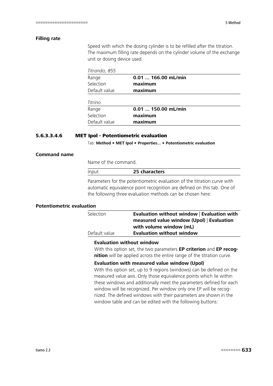 6 met ipol - potentiometric evaluation, Potentiometric evaluation | Metrohm tiamo 2.3 Manual User Manual | Page 649 / 1697