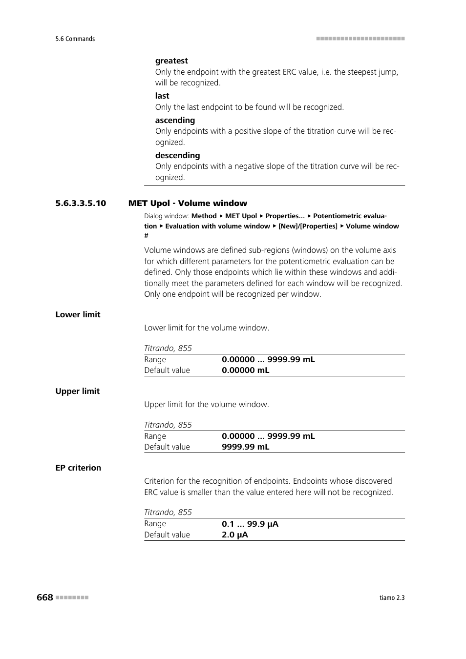 10 met upol - volume window | Metrohm tiamo 2.3 Manual User Manual | Page 684 / 1697