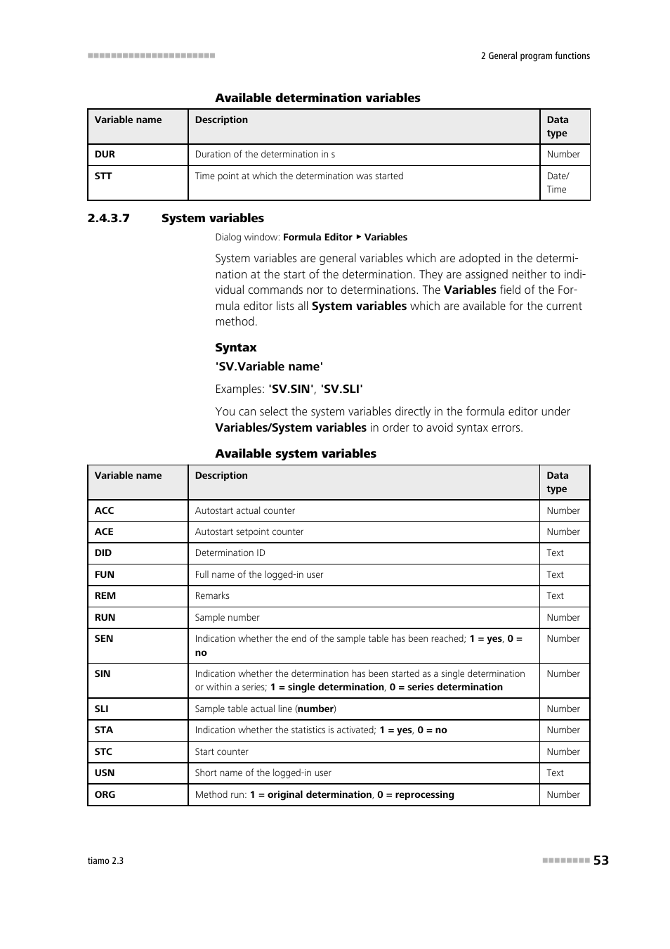 7 system variables, System variables | Metrohm tiamo 2.3 Manual User Manual | Page 69 / 1697