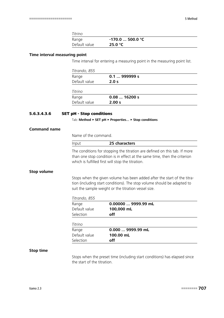 6 set ph - stop conditions, Stop conditions | Metrohm tiamo 2.3 Manual User Manual | Page 723 / 1697