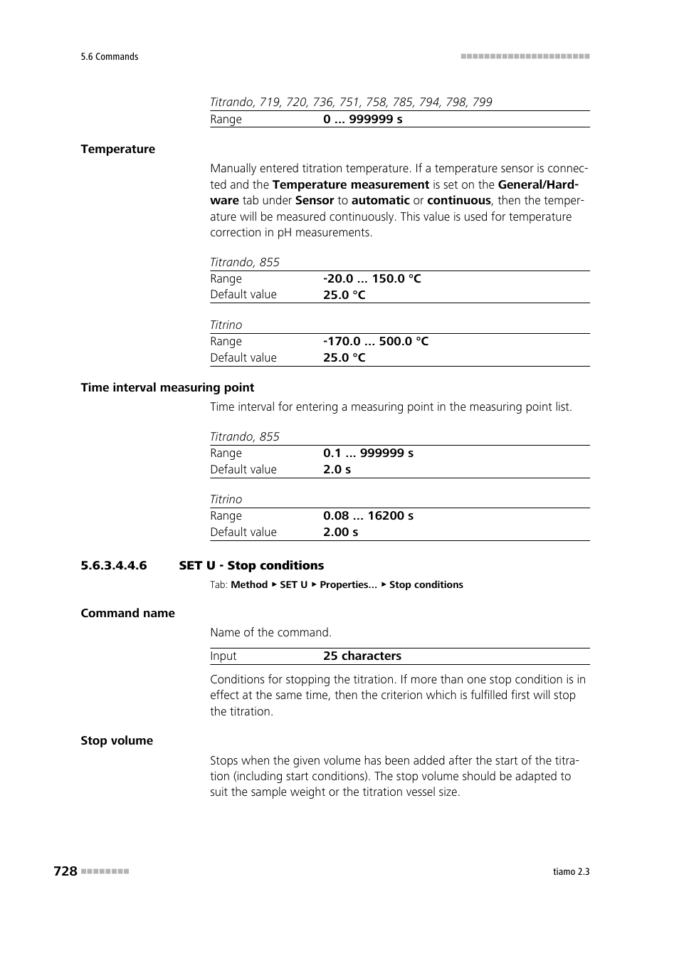 6 set u - stop conditions, Stop conditions | Metrohm tiamo 2.3 Manual User Manual | Page 744 / 1697