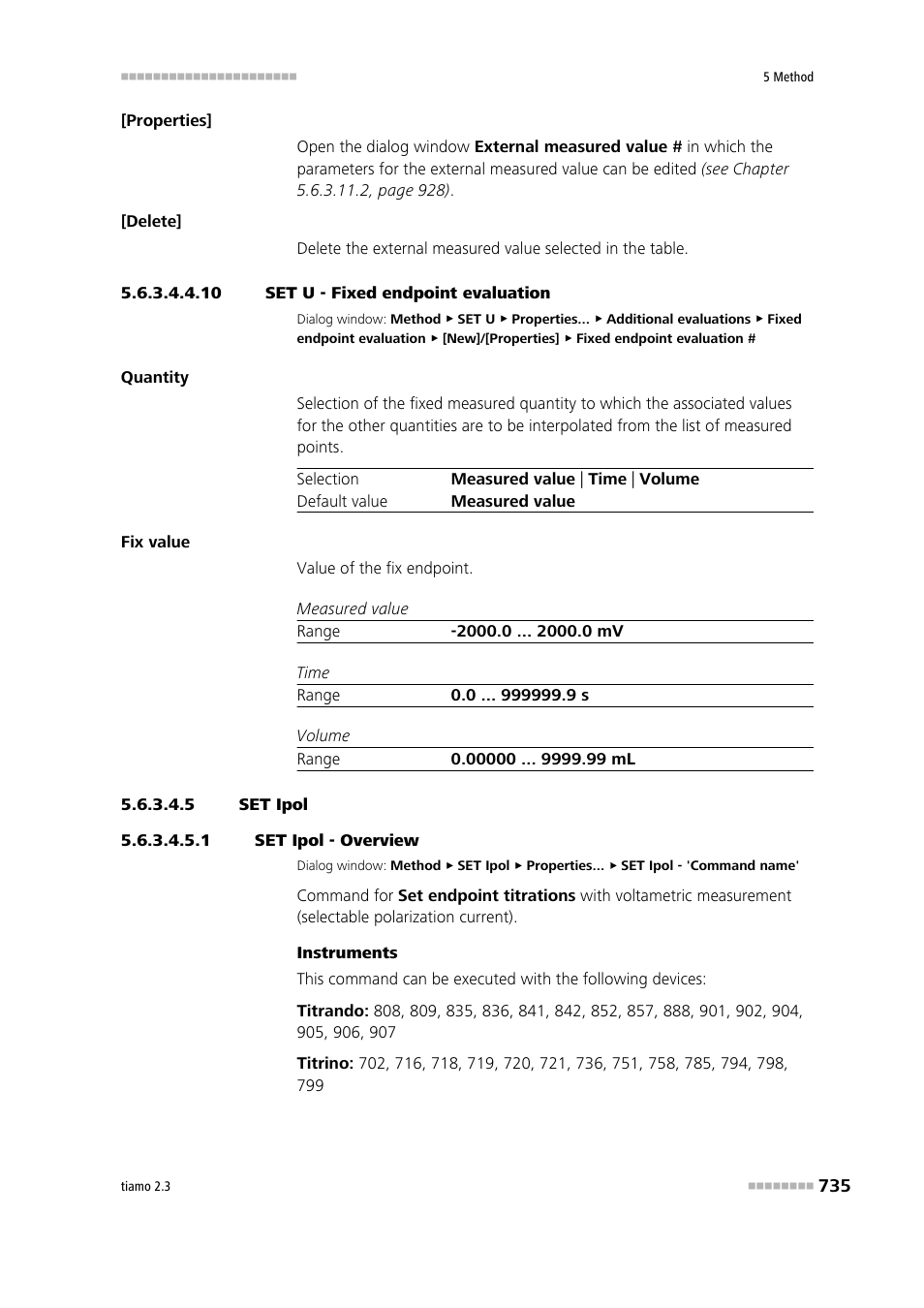 10 set u - fixed endpoint evaluation, 5 set ipol, 1 set ipol - overview | Metrohm tiamo 2.3 Manual User Manual | Page 751 / 1697