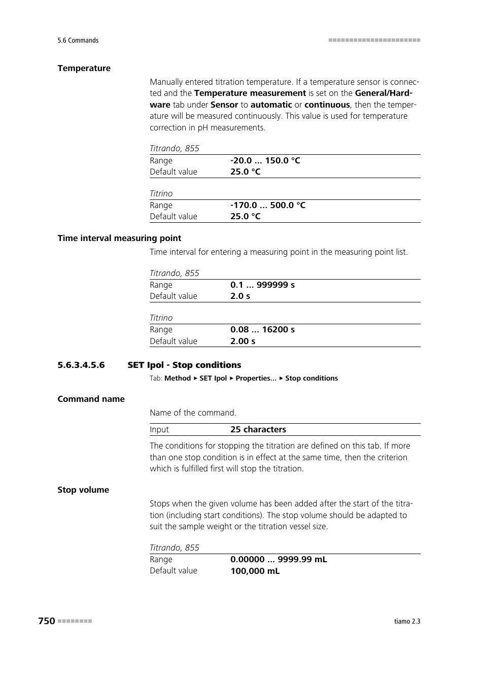 6 set ipol - stop conditions, Stop conditions | Metrohm tiamo 2.3 Manual User Manual | Page 766 / 1697