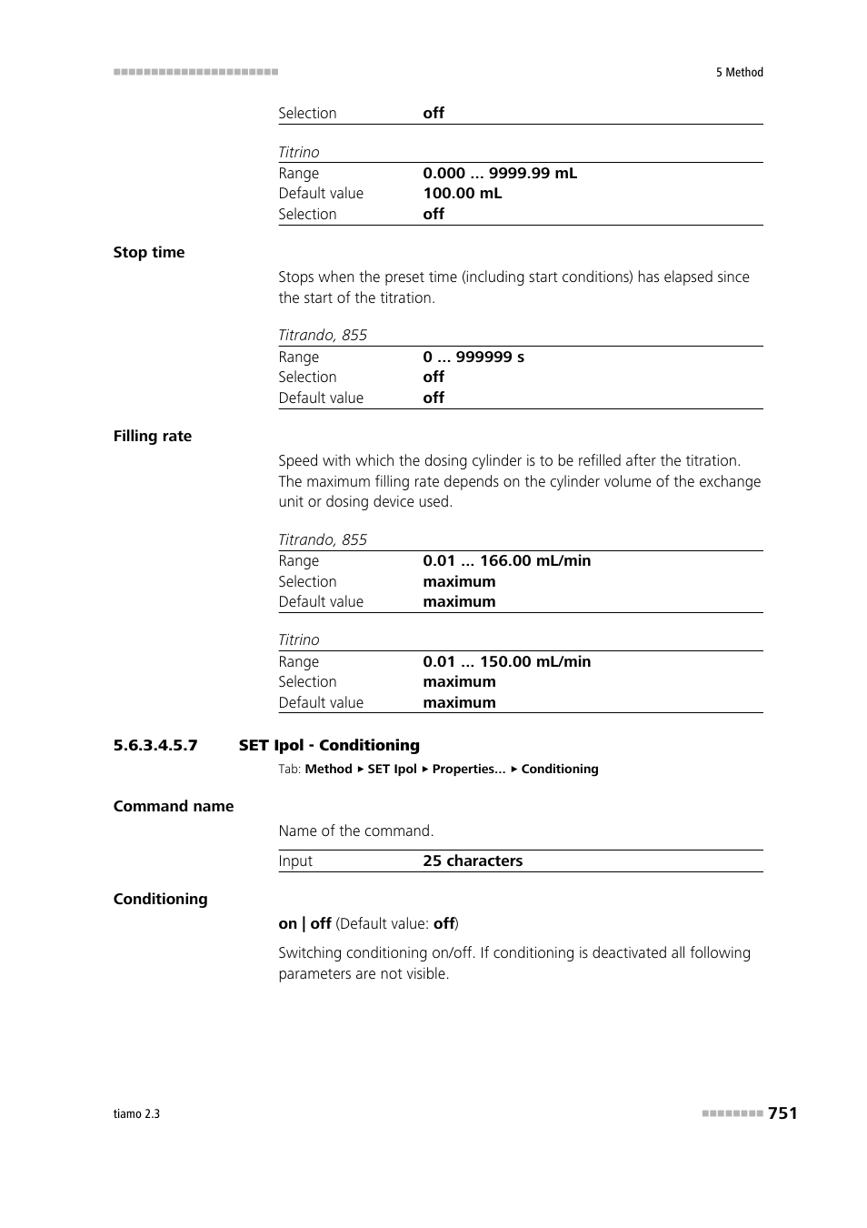 7 set ipol - conditioning, Conditioning | Metrohm tiamo 2.3 Manual User Manual | Page 767 / 1697