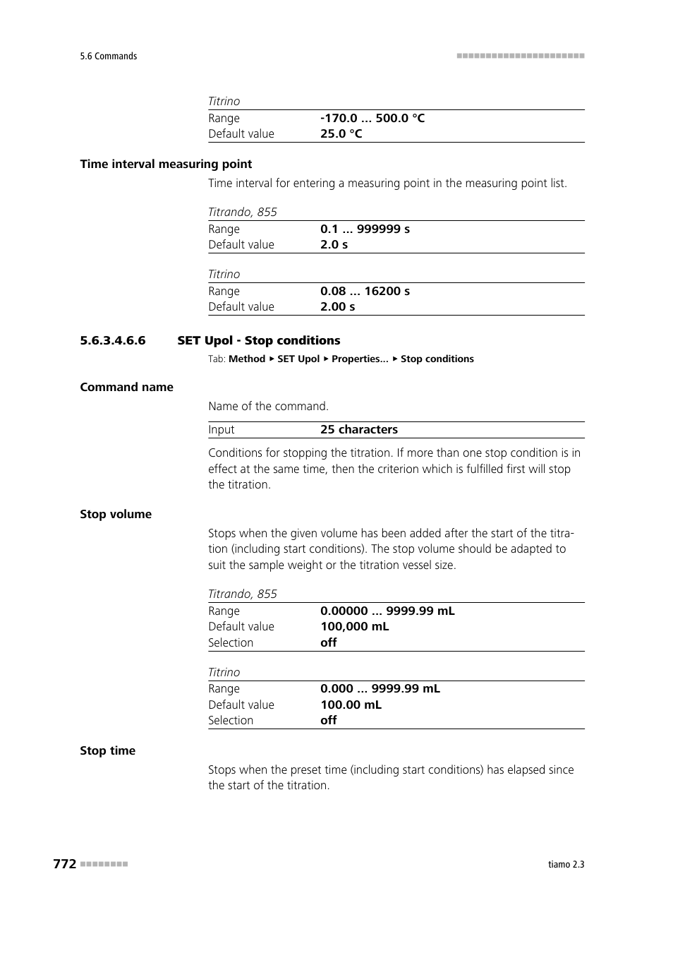 6 set upol - stop conditions, Stop conditions | Metrohm tiamo 2.3 Manual User Manual | Page 788 / 1697