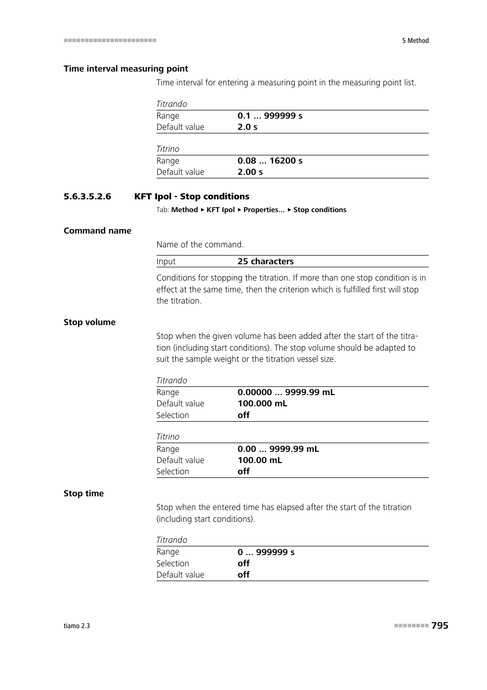 6 kft ipol - stop conditions, Stop conditions | Metrohm tiamo 2.3 Manual User Manual | Page 811 / 1697