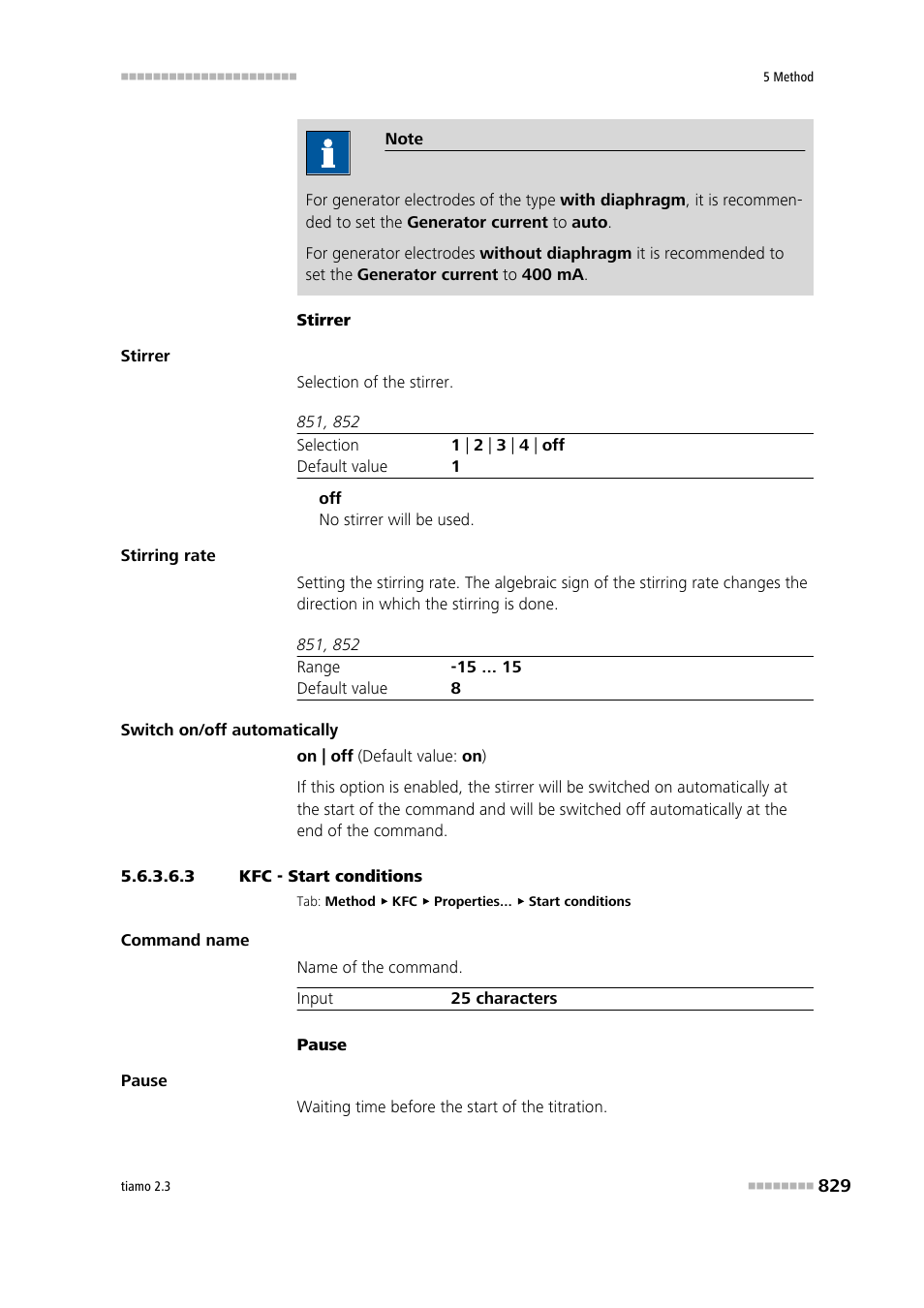 3 kfc - start conditions | Metrohm tiamo 2.3 Manual User Manual | Page 845 / 1697