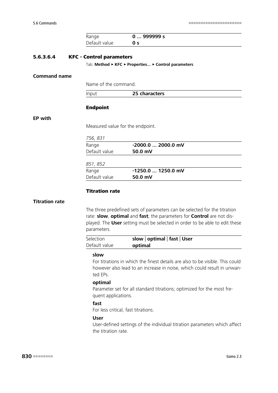 4 kfc - control parameters | Metrohm tiamo 2.3 Manual User Manual | Page 846 / 1697