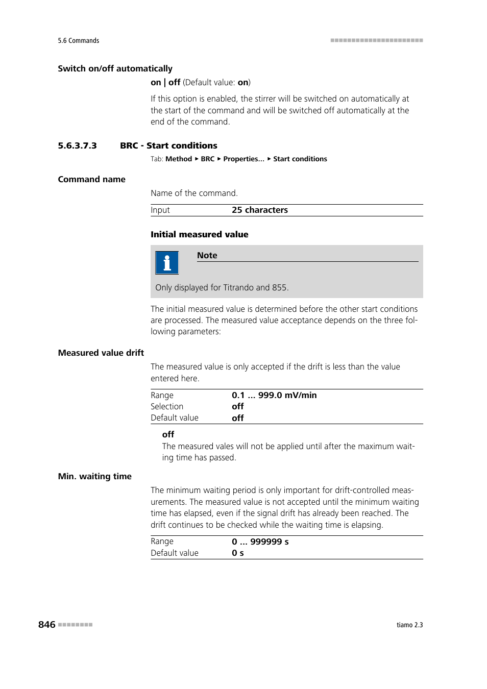 3 brc - start conditions | Metrohm tiamo 2.3 Manual User Manual | Page 862 / 1697