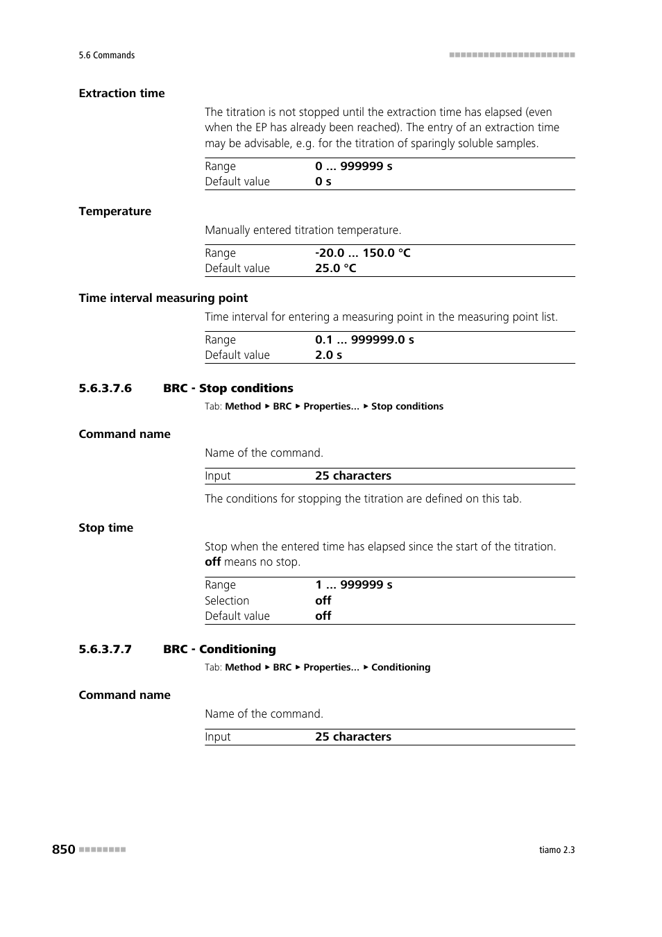 6 brc - stop conditions, 7 brc - conditioning, Stop conditions | Conditioning | Metrohm tiamo 2.3 Manual User Manual | Page 866 / 1697