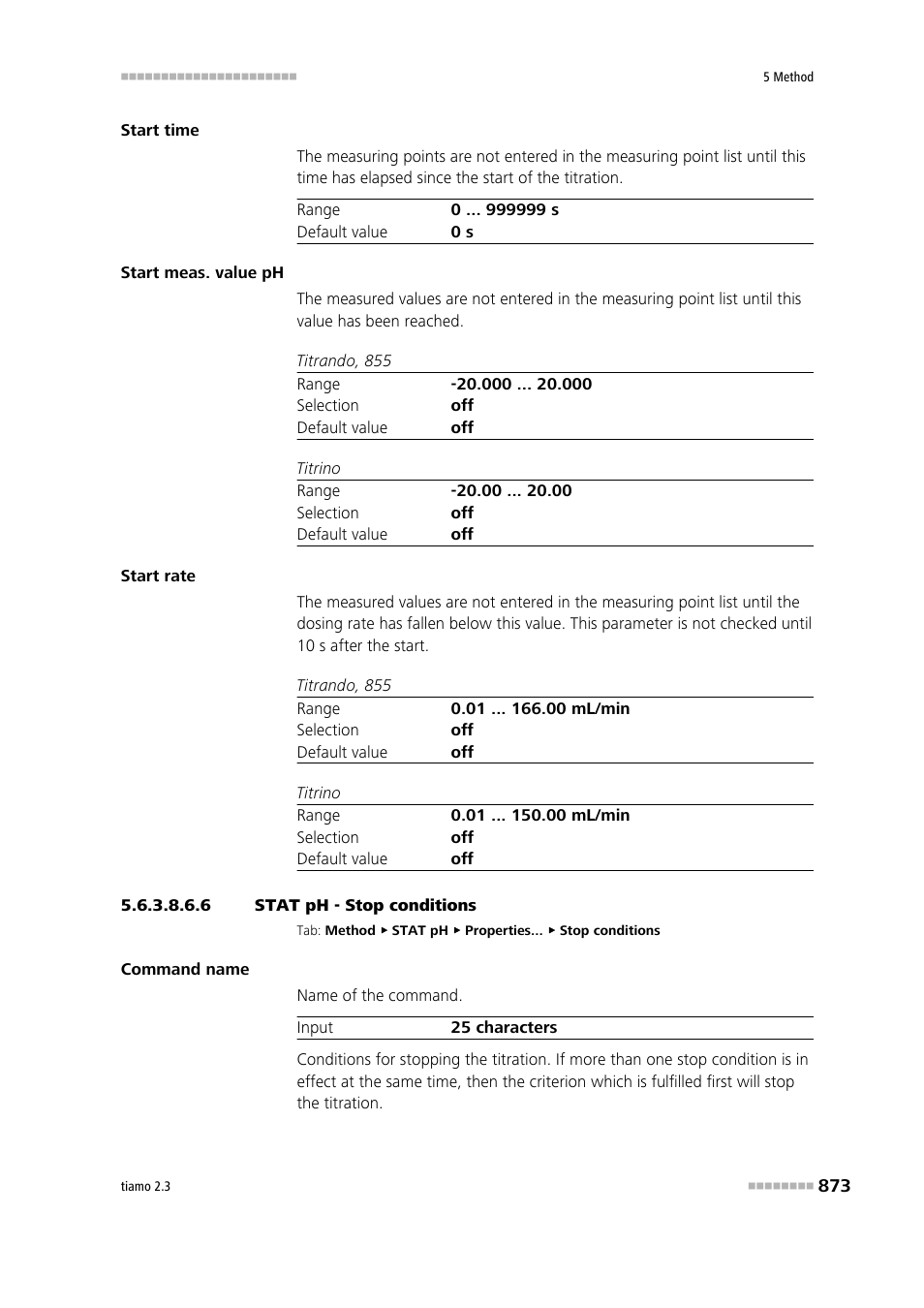 6 stat ph - stop conditions, Stop conditions | Metrohm tiamo 2.3 Manual User Manual | Page 889 / 1697