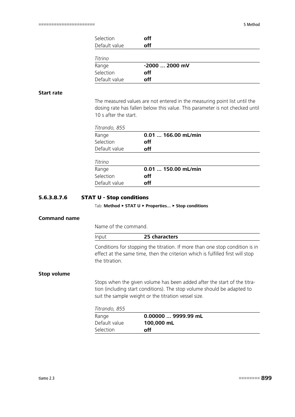 6 stat u - stop conditions, Stop conditions | Metrohm tiamo 2.3 Manual User Manual | Page 915 / 1697