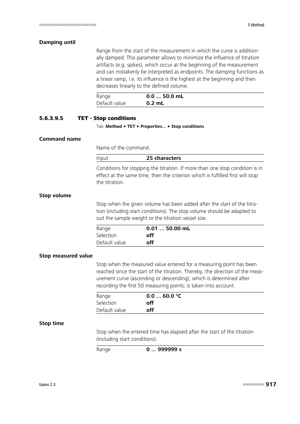 5 tet - stop conditions | Metrohm tiamo 2.3 Manual User Manual | Page 933 / 1697