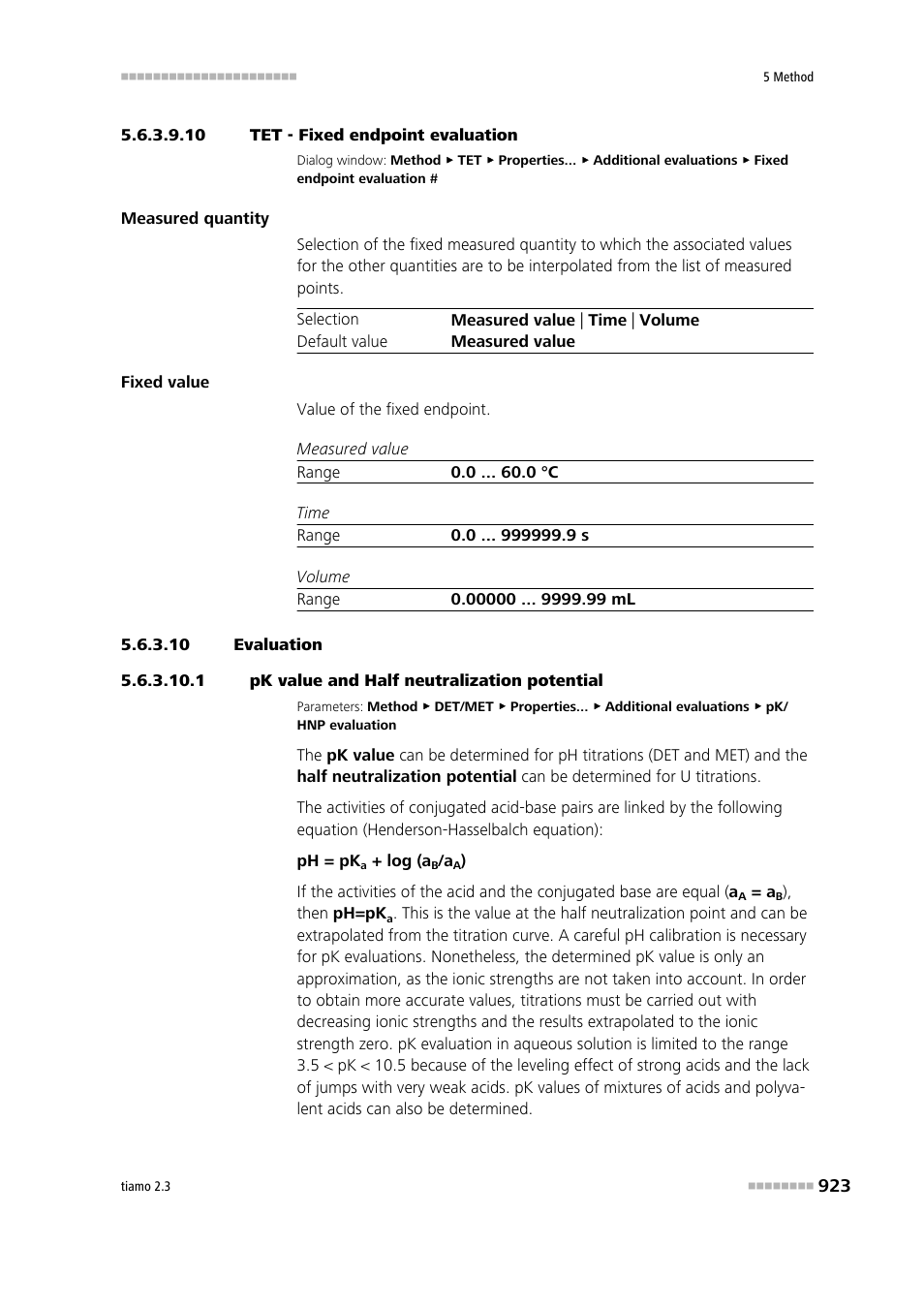 10 tet - fixed endpoint evaluation, 10 evaluation, 1 pk value and half neutralization potential | Metrohm tiamo 2.3 Manual User Manual | Page 939 / 1697