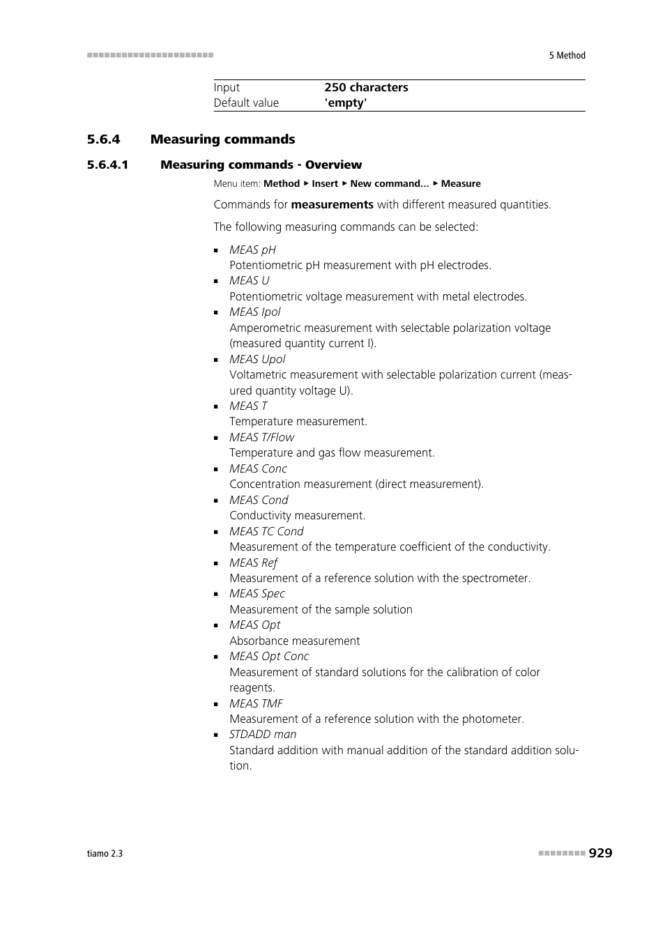 4 measuring commands, 1 measuring commands - overview, Measuring commands | Meas | Metrohm tiamo 2.3 Manual User Manual | Page 945 / 1697