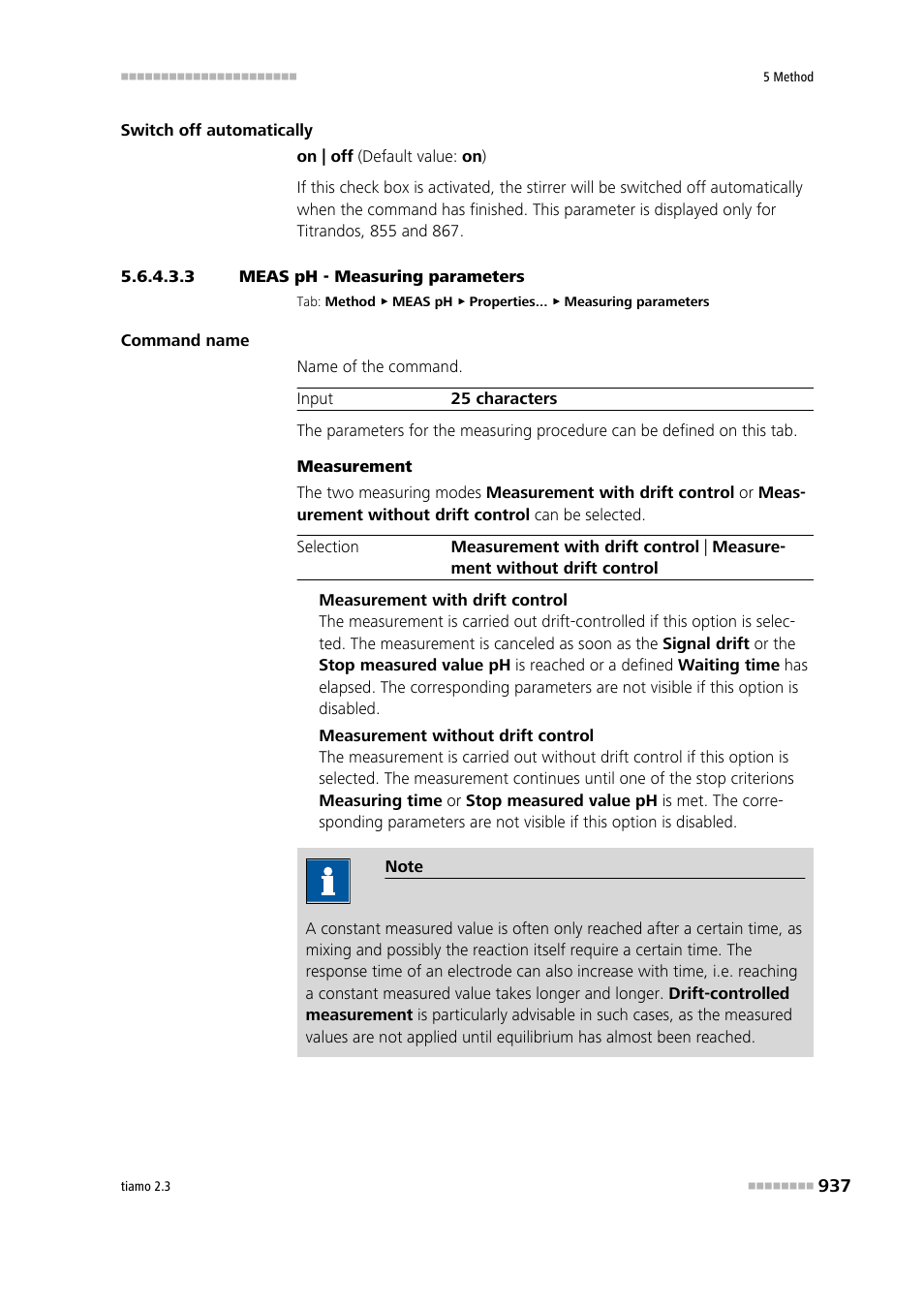 3 meas ph - measuring parameters, Measuring parameters | Metrohm tiamo 2.3 Manual User Manual | Page 953 / 1697