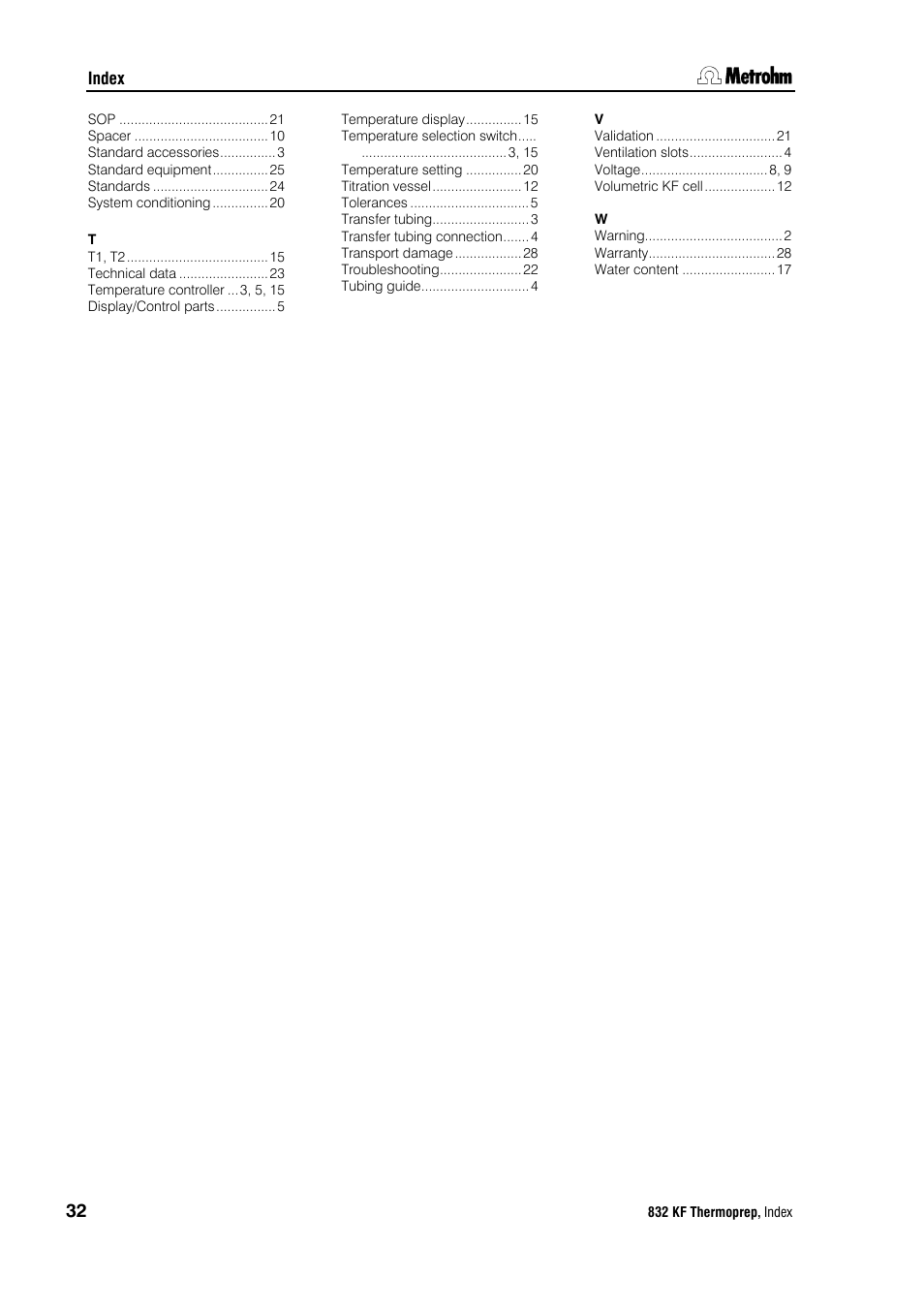 Metrohm 832 KF Thermoprep User Manual | Page 36 / 36