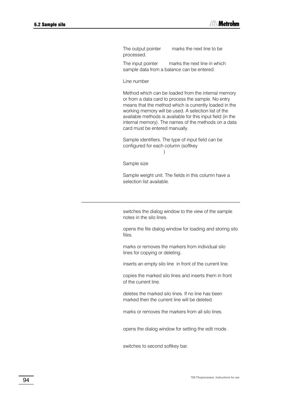Metrohm 726 Titroprocessor User Manual | Page 100 / 307