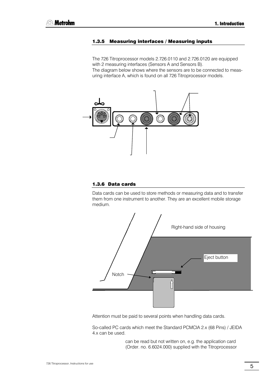 Metrohm 726 Titroprocessor User Manual | Page 11 / 307